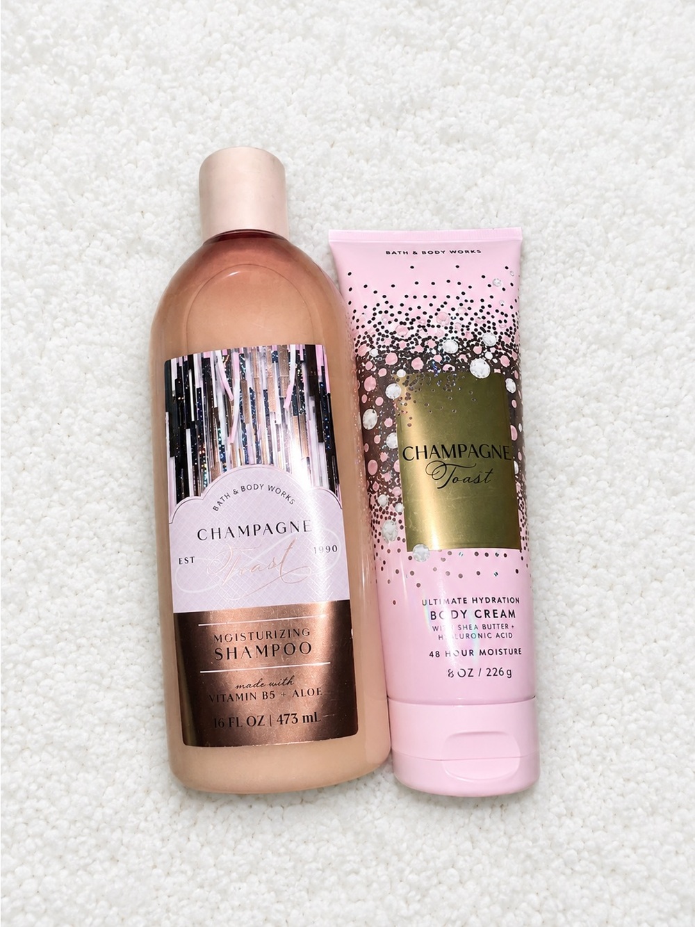 Bath & Body Works Champagne Toast Shampoo Body Cream Bundle